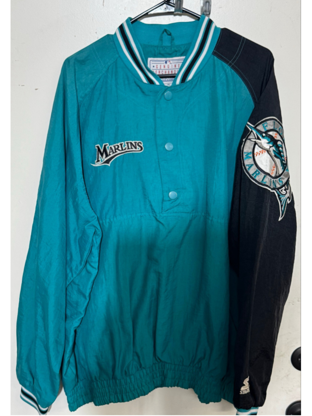 Men's Starter Florida Marlins Varsity Jacket XL Teal / Black